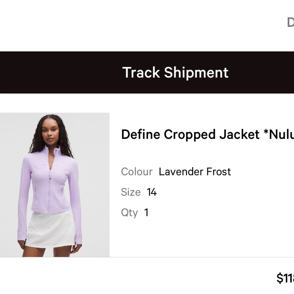 Lululemon Cropped define Jacket in Lavender Frost